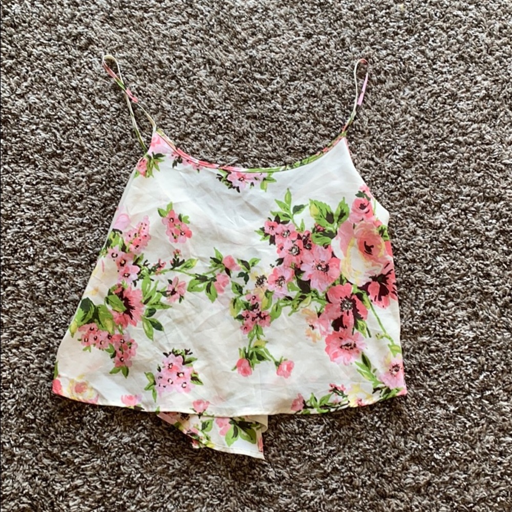 Open back floral tank